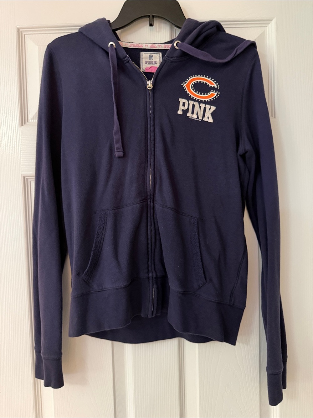 PINK Victoria's Secret Navy Zip-Up Chicago Bears hoodie